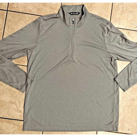 Travis Mathew Shirt Mens XL Gray Golf COTO Performance Quarter Zip Pullover - Picture 1 of 8
